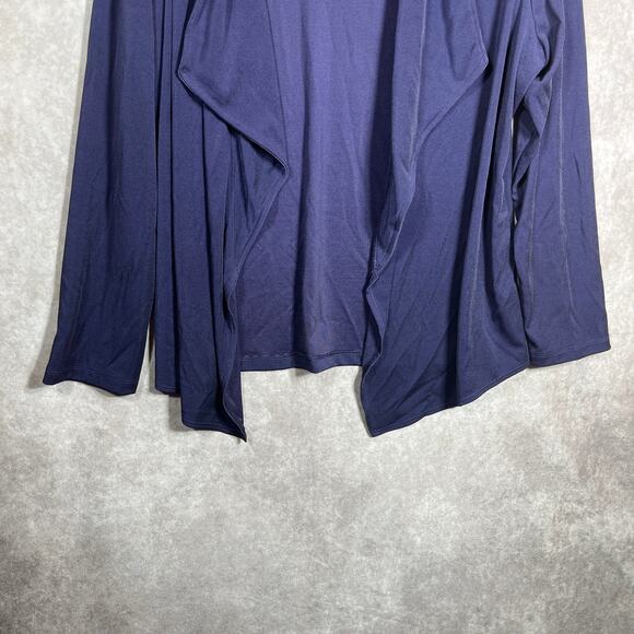 Chico's Easywear Cardigan Sweater Size 2 US Large Blue Liquid Knit Open Front - Picture 3 of 8